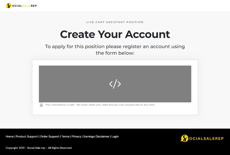 Job Register – SocialSaleRep